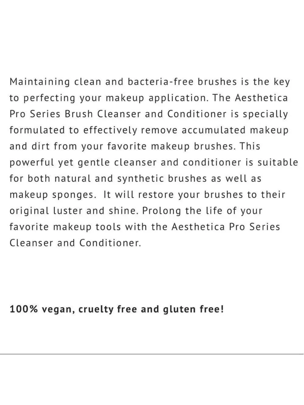 Aesthetica Pro Series Makeup Brush Cleanser and Conditioner | NEW | 2.5 oz 75mL